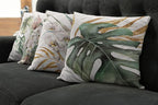 Ambesonne Vintage Tropical Throw Pillow Cushion Case Pack of 4, Retro Botanical Summer Vibes Monstera Leaf Orchid Flowers, Modern Accent Double-Sided Digital Printing, 20", Laurel Green Ginger Blush