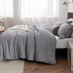 Bedsure Super King Comforter Set - Dark Grey Soft Bedding for All Seasons, Cationic Dyed Bed Set, 3 Pieces, 1 Super King Size Comforter (120"x120") and 2 Pillow Shams (20"x36"+2")