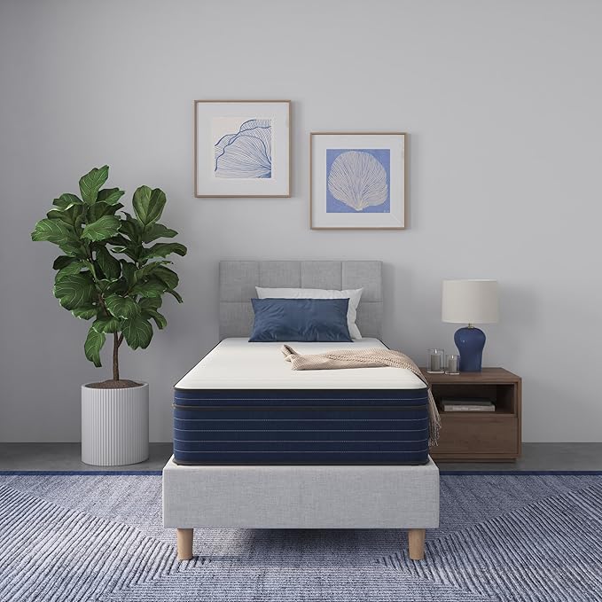 NapQueen Twin-XL Size, 12 Inch New Victoria Hybrid Cooling Gel Infused Pocket Spring and Memory Foam Mattress, Bed in a Box, CertiPUR-US Certified