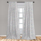 Ambesonne Leopard Print Curtains, Modernized Animal Skin Elements in Pastel Memphis Style Colors Pattern Print, Window Treatments 2 Panel Set for Living Room Bedroom, Pair of - 28" x 84", Grey Black