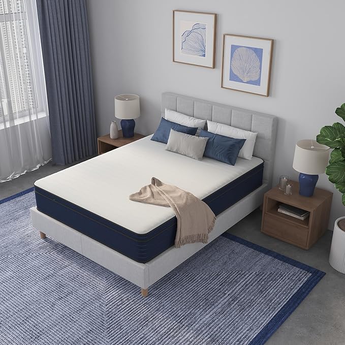 NapQueen Full Size, 12 Inch New Victoria Hybrid Cooling Gel Infused Pocket Spring and Memory Foam Mattress, Bed in a Box, CertiPUR-US Certified