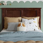 AFI, Madison Twin Solid Wood Panel Headboard with Attachable Charger, Walnut