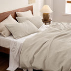 Bedsure Cotton Duvet Cover Full - 100% Cotton Waffle Weave Beige Duvet Cover Set, GentleSoft™ and Breathable Bedding Set for All Season, 3 Pieces, 80"x90"