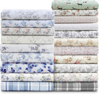 Laura Ashley - Flannel Sheets Full Size, Anti-Pilling & Wrinkle Resistant Cotton, Touchably Soft for All-Season Comfort - Bed Sheets with Matching Pillowcases & Fitted Sheet (Audrey Blue)