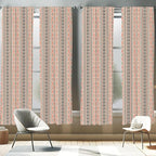 Ambesonne Southwestern Window Curtains Pack of 2, Traditional Vertical Borders Inspired by Prehistoric Art Ikat Style, Lightweight Set with Rod Pocket, 4 Panels of - 28" x 95", Brown Coral