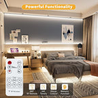 PAUTIX 5V USB COB LED Strip Light 6.56ft/2m 640LEDs Dimmable 4000K Natural White CRI90+ with RF Remote,1200lm,Flexible Tape Light for Under Cabinet,Bedroom,TV Backlight,Kitchen,Home DIY Lighting