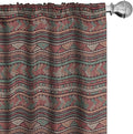 Ambesonne Boho Window Curtains, Hand Drawn Inspired Print of Triangles Colorful Latin American Folklore Motifs, Lightweight Decor 2-Panel Set with Rod Pocket, Pair of - 28" x 95", Maroon Coral