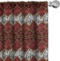 Ambesonne Savannah Curtains, Animal Skin Stripes as Diamond Shapes Pattern Wild Life Concept Native Art, Window Treatments 2 Panel Set for Living Room Bedroom, Pair of - 28" x 84", Red Brown
