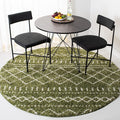 SAFAVIEH Arizona Shag Collection 6'7" Round Green/Ivory ASG741X Moroccan Non-Shedding Entryway Foyer Living Room Bedroom Kitchen 1.2-inch Thick Area Rug
