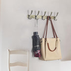SKOLOO Coat Rack Wall Mount - Modern, Metal Wall Coat Rack with 5 Hooks, Pack of 2, Sturdy Wall Hook Rack Rail for Hanging Coat, Jacket, Clothes, Hat, Bronze