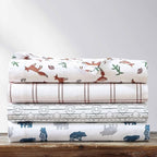 Eddie Bauer- Twin Sheet Set, Cotton Flannel Bedding Set, Brushed for Extra Softness, Cozy Home Décor (Bear Mountain Grey, Twin)