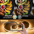 PAUTIX 5V USB COB LED Strip Light 6.56ft/2m 1200lm, 640LEDs Dimmable 3000K Warm White CRI90+ with RF Remote TV Backlight,Flexible Under Cabinet Tape Light for Bedroom,Kitchen,Home,Office DIY Lighting