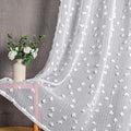 MYSKY HOME Pom Pom White Sheer Curtains for Bedroom Girls Room Curtains 72 Inches Long for Nursery Kids Light Filtering Boho Window Drapes, Rod Pocket, 38" Wide, 2 Panels