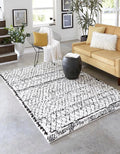 Rugs.com Morocco Collection Rug – 5' x 8' Ivory High-Pile Rug Perfect for Living Rooms, Large Dining Rooms, Open Floorplans