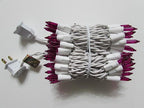 Holiday Pride Pink Christmas Lights White Wire - 100 Count Pink Christmas Lights Indoor (24 Ft) - Indoor/Outdoor Use - UL Certified - Static & Blinking Modes - Connectable