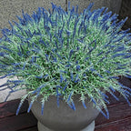 UV-Resistant Artificial Lavender Flowers – Certified Fade-Proof Outdoor Decor – Realistic Purple Fake Plants for Patio, Garden, and Landscaping (UV Resistant Dark Purple Lavender)