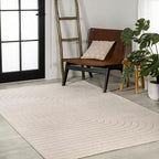 Eyely NCS101A-8 Scandinavian Odense Minimalist Angle Geometric Indoor Area Rug, Modern, Contemporary, Coastal, Bohemian, Bedroom, Kitchen, Living Room, Non Shedding, Ivory/Cream, 8' x 10'