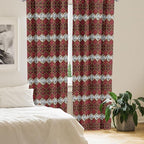 Ambesonne Savannah Curtains, Animal Skin Stripes as Diamond Shapes Pattern Wild Life Concept Native Art, Window Treatments 2 Panel Set for Living Room Bedroom, Pair of - 28" x 84", Red Brown