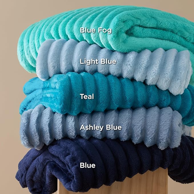 Bedsure GentleSoft Blue California King Size Blanket for Couch - Cozy Soft Blankets for Women, Cute Small Fleece Throws for Girls, Birthday Gifts for Women, Ashley Blue, 102x96 Inches
