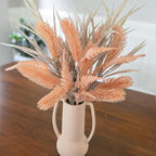 7 PCS Artificial Fall Stem Fake Plants, 26 in Fake Leaves Autumn Greenery Branches Orange Flowers Faux Foliage DIY Stems for Vase Thanksgiving Home Kitchen Office Indoor Centerpiece Table Decoration