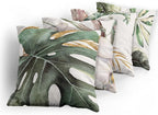 Ambesonne Vintage Tropical Throw Pillow Cushion Case Pack of 4, Retro Botanical Summer Vibes Monstera Leaf Orchid Flowers, Modern Accent Double-Sided Digital Printing, 18", Laurel Green Ginger Blush