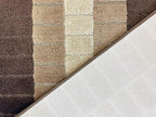 Custom Size Modern Geometric Pattern Carpet Runner Rug for Hallways, Slip Resistant Latex Rubber Backed, 31 inch Wide X Customized Length, Squares Brown, 31 inch X 30 feet