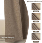 KangBang Linen Brown Blackout Curtains 96 Inches Long 2 Panel Set, Back Tab Thermal Insulated Curtains for Bedroom Living Room Hook Belt Rustic Drapes with Hooks for Track(Desert Biscuit, 52x96)