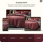 Bedsure Cotton Duvet Cover King - 100% Cotton Waffle Weave Maroon Red Duvet Cover King Size, GentleSoft™ and Breathable Bedding Set for All Season, 3 Pieces, 104"x90"