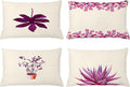 Ambesonne Botanical Throw Pillow Cushion Case Pack of 4, Minimalist Watercolor Painting Leaves Agave Branches Plant in a Pot, Modern Accent Double-Sided Printing, 20" x 12", Dark Magenta and Pink