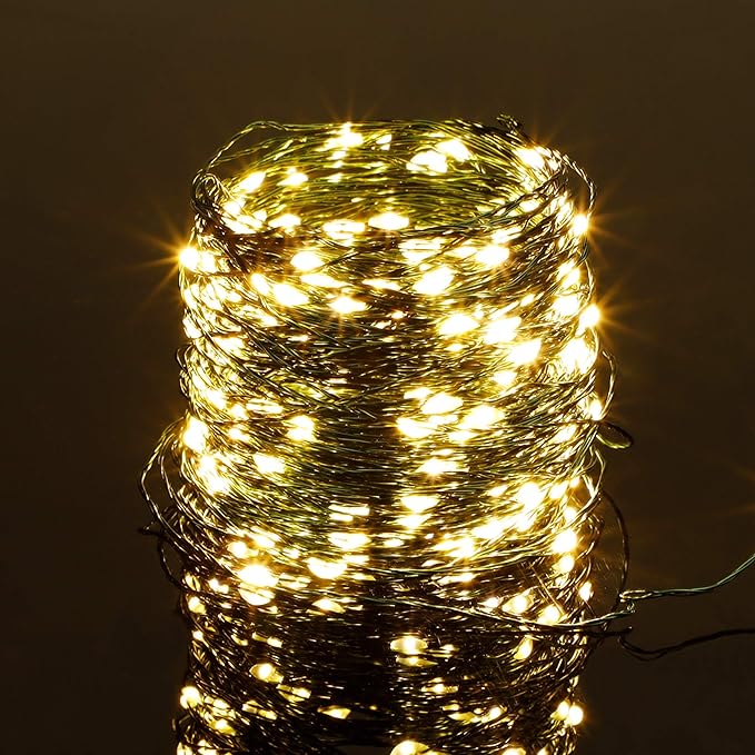 Twinkle Star, 4 Inches Indoor Outdoor, LED String Light Dimmable Control Starry Green Wire Lights Home Lighting Bedroom Wedding X-mas Party Decoration, Warm White