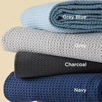 Bedsure Cotton Duvet Cover King - 100% Cotton Waffle Weave Charcoal Duvet Cover King Size, GentleSoft™ and Breathable Bedding Set for All Season, 3 Pieces, 104"x90"