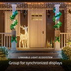 Twinkly Strings 400 White LED, LED Light String for Outdoor and Indoor, Warm to Cool White Christmas Lights, Mappable LEDs, Compatible with Alexa, Google Home, IP44, App Control, Black Wire, 105ft
