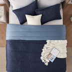 Bedsure California King Comforter Set - Cooling and Warm Bed Set, Navy Blue Reversible Bedding for All Season, 3 Pieces, 1 California King Size Comforter (104"x96") and 2 Pillow Cases (20"x36")
