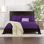 Twin Sheets by Pure Bamboo, Genuine 100% Organic Viscose Derived from Bamboo Bed Sheet Set, Luxuriously Soft & Cooling, Double Stitching, Lifetime Quality Promise (Twin, Purple)