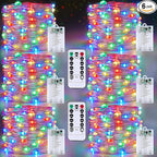 6 Pack Fairy Lights Battery Operated with Remote Control Timer, 26 FT 80 LED String Lights Outdoor Indoor, 8 Modes Twinkle Lights for Christmas Party Wedding Birthday Bedroom Decorations (Multicolor)