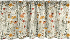 Ambesonne Fall Window Valance Pack of 2, Wild Flowers Illustration Print Vintage Autumnal Theme Farmhouse Vibe, Rod Pocket Curtain Valances for Kitchen Bedroom, 54" X 12", Mustard Orange Sage Green