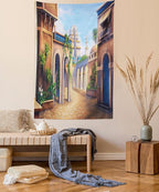 Lunarable City Tapestry, Babylon City Gardens Architecture 7 Wonders of the World, Fabric Wall Hanging Decor for Bedroom Living Room Dorm, 30" X 45", Caramel Green