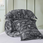 Bedsure Twin/Twin XL Comforter Set - Dark Grey Bed Set, 2 Pieces Cute Floral Bedding, 1 Soft Reversible Botanical Flowers Comforter and 1 Pillow Sham