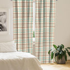 Ambesonne Plaid Curtains, Scottish Country Style Tartan with Abstract Design Diagonal Striped Lines, Window Treatments 2 Panel Set for Living Room Bedroom, Pair of - 28" x 95", Mint Green