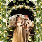 JACKYLED 84Ft 12 Pcs Artificial Ivy Garland Fake Vines with 65ft 200 LED String Lights and Remote Control Faux Hanging Leaves