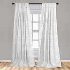 Ambesonne Geometric Window Curtains, Continuous Pattern with Abstract Concave Shapes and Triangles Print, Lightweight Decor 2-Panel Set with Rod Pocket, Pair of - 28" x 84", Charcoal Grey and White