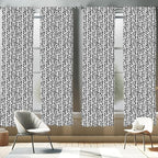 Ambesonne Black and White Window Curtains Pack of 2, Modern Grunge Botany Motif Monochrome Brush Paint Style Strokes, Lightweight Set with Rod Pocket, 4 Panels of - 28" x 84", White and Black