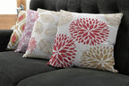 Ambesonne Vintage Throw Pillow Cushion Case Pack of 4, Bohemian Ornamental Leaves Dahlia Pattern Geometric Art Curlicue Motif, Modern Accent Double-Sided Digital Printing, 20", Dark Pink and Camel
