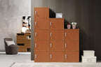 Hodedah 3 Door Bookcase Cabinet, CHERRY