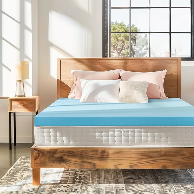 Subrtex Mattress Topper, Memory Foam Mattress Topper, Gel-Infused Memory Foam Topper for Side Stomach Sleepers, Breathable Bed Toppers for Sofa Bed (3 Inch, Twin)
