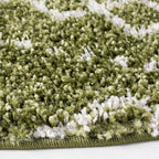 SAFAVIEH Arizona Shag Collection Area Rug - 3'2" Round, Green & Ivory, Moroccan Design, Non-Shedding & Easy Care, 1.6-inch Thick, Ideal for The Living Room, Dining, Bedroom (ASG741X)