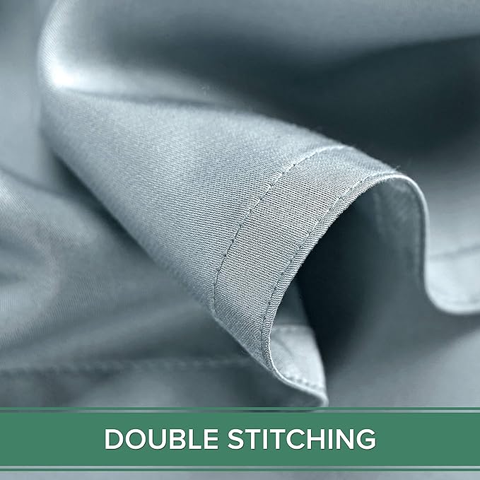 California King Sheets by Pure Bamboo, Genuine 100% Organic Viscose Derived from Bamboo Bed Sheet Set, Soft & Cooling, Double Stitching, Lifetime Quality Promise (California King, Sterling Blue)