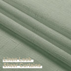 Aiyufeng Faux Sage Green Sheer Curtains 54 Inch Length 2 Panel Set, Fresh Farmhouse 54 Inch Long Sheer Linen Look Airy & Lightweight Elegant Window Treatments for Bedroom/Kitchen, 30Wx54L inch
