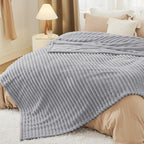 Bedsure GentleSoft King Size Blanket for Bed - Cozy Soft Blankets for Women, Cute Large Fleece Throws for Girls, Light Grey, 108x90 Inches