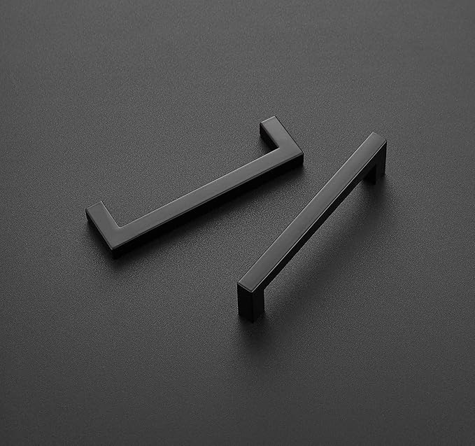Ravinte 3 Pack 5 Inch Square Cabinet Handles - Matte Black Drawer Pulls for Kitchen, Cupboard, Cabinet Hardware
